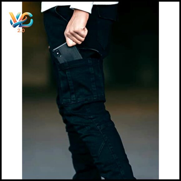 Slim Fit Stretch Jeans Distressed Skinny Ripped Fashion Comfort Flex Waist - Picture 5 of 5